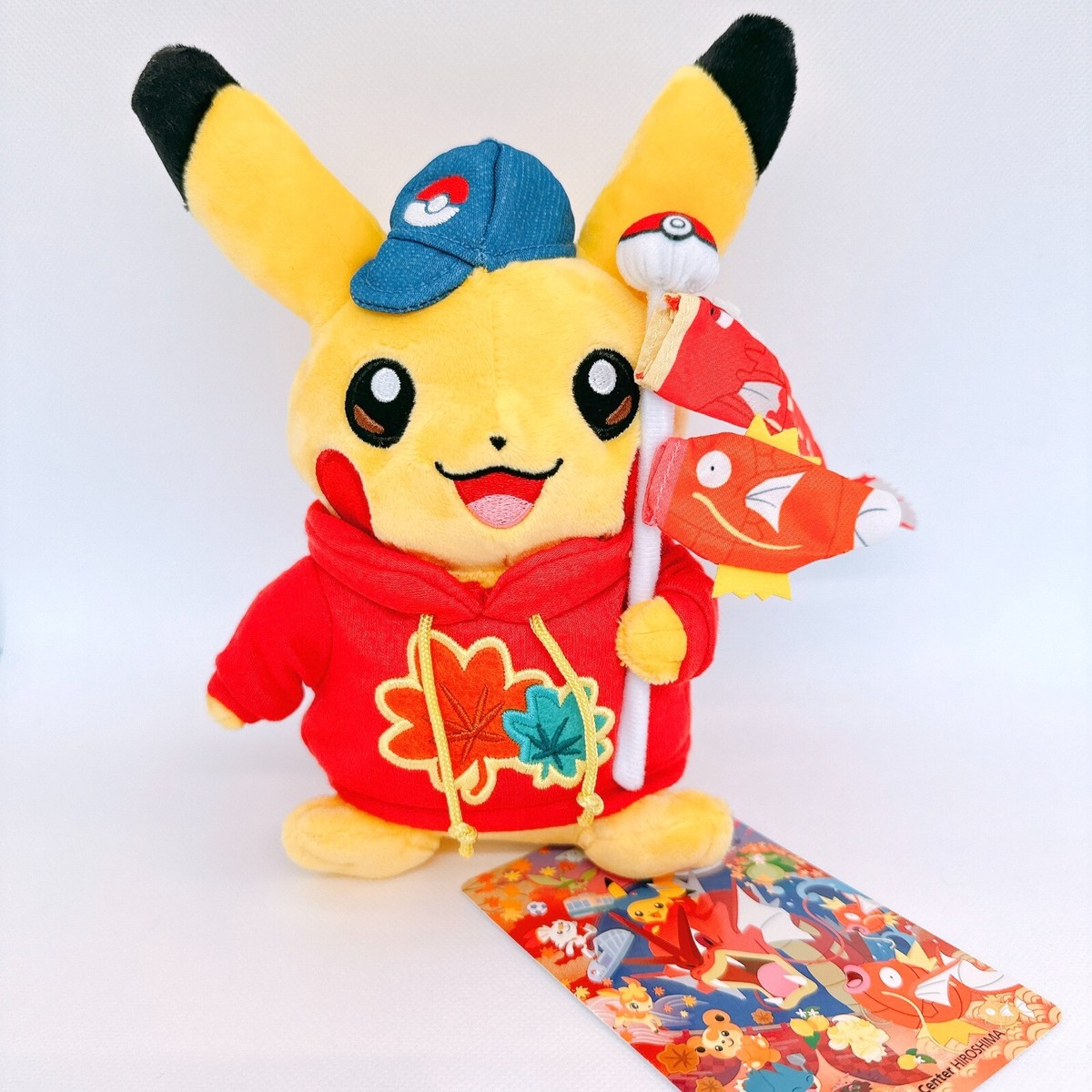 Pokemon Center Hiroshima Original Pikachu and Pokemon Flag Plush