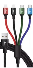 4 in 1 Multi USB Fast Braided Charging Cable For iPhone x1/Type C/Micro USB