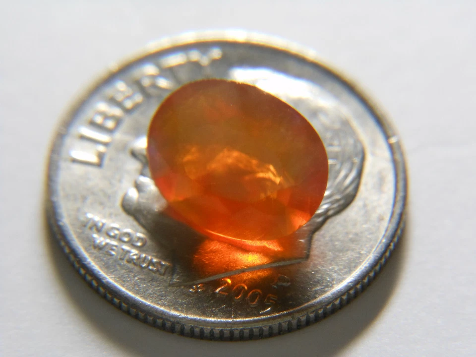 Mexican Fire Opal, 1.28 ct Oval Cut, 20 year USA Vendor,  German - Image 2 of 4