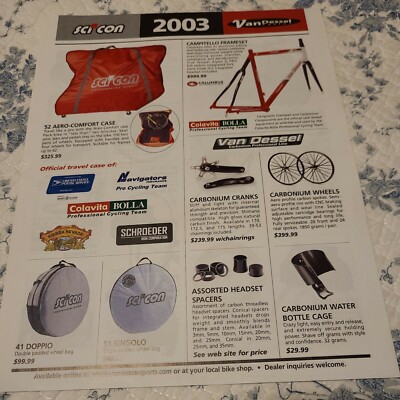 2003 Van Dessel Cycles Ad SCI-CON Campitello Carbonium AERO-TECH Colavita Bolla