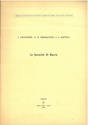 SÄNGER Francesco - GRAMACCIOLI Carlo Maria - MATTIOLI V. - La Fenacite di Be