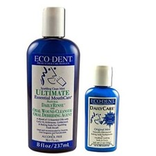 Eco-Dent Premium Oral Care Mint Rinse and Toothpowder Bundle
