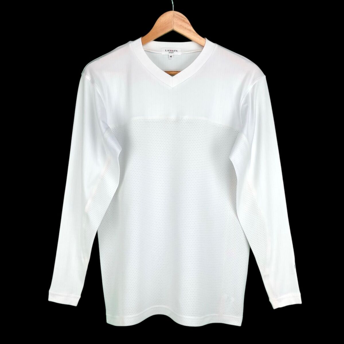 Lanvin Sport Spell Out Logo White Long Sleeve Jersey Tee Lanvin Sport Spell Out Logo White Long Sleeve Jersey Tee