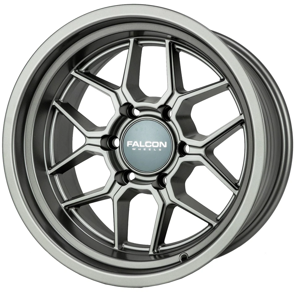 (1) Falcon TX1 17x9 -12 Offset 6x139.7 Matte Gunmetal Foto 3 de 3