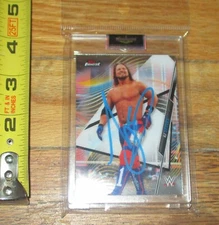 WWF WWE Topps Finest AJ Styles Wrestling Trading Card Autographed COA Signed TNA