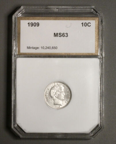 1909 Barber Dime BU UNC Nice Luster Free Shipping