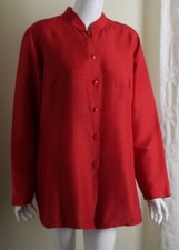 Melrose Studio Sz L 10 12 Imperial Red Shantung Silk Asian Jacket Blazer Topper
