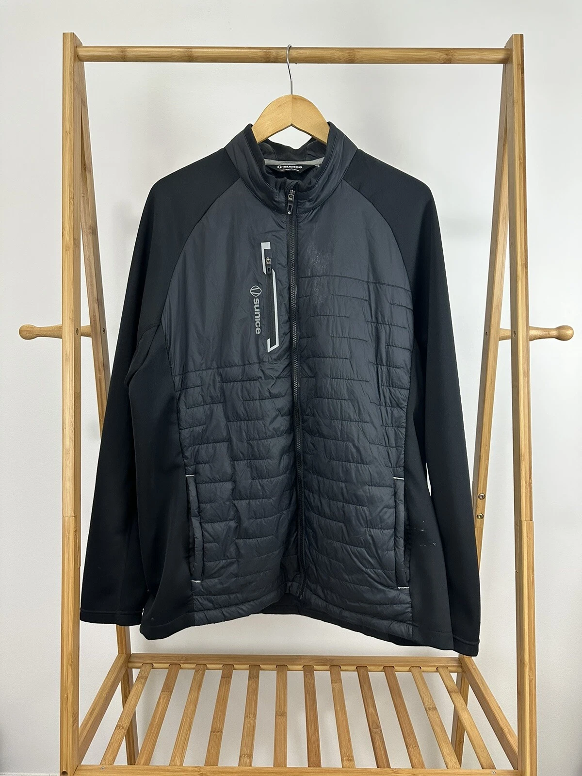 Sunice Men's Black Hamilton Hybrid Climaloft Thermal Full Zip Jacket Size XL