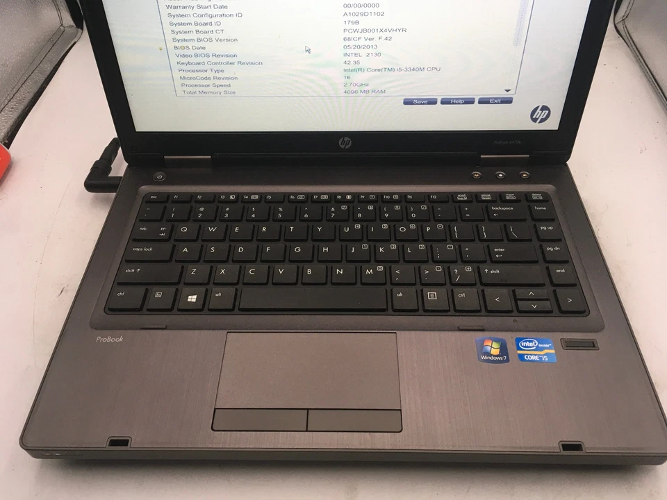 HP PROBOOK 6470B - BOOTS TO BIOS - INTEL I5 3340M - 4GB RAM - 14" -READ DESC- BB - Image 3 of 4