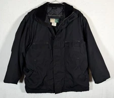 Vintage WearGuard Arctic Jacket Size XL Black Workwear Quilted Lined Canvas Coat
