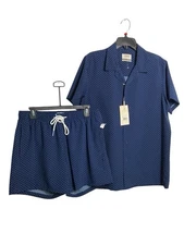 Beach House  Collection 2 piece  Cabana Set   Size Medium  Navy Blue NWT