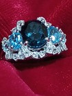 MICHELLE ALBALA 925 Sterling White, Blue & London Blue Topaz  Ring Size 7.75 NIB — photo 4