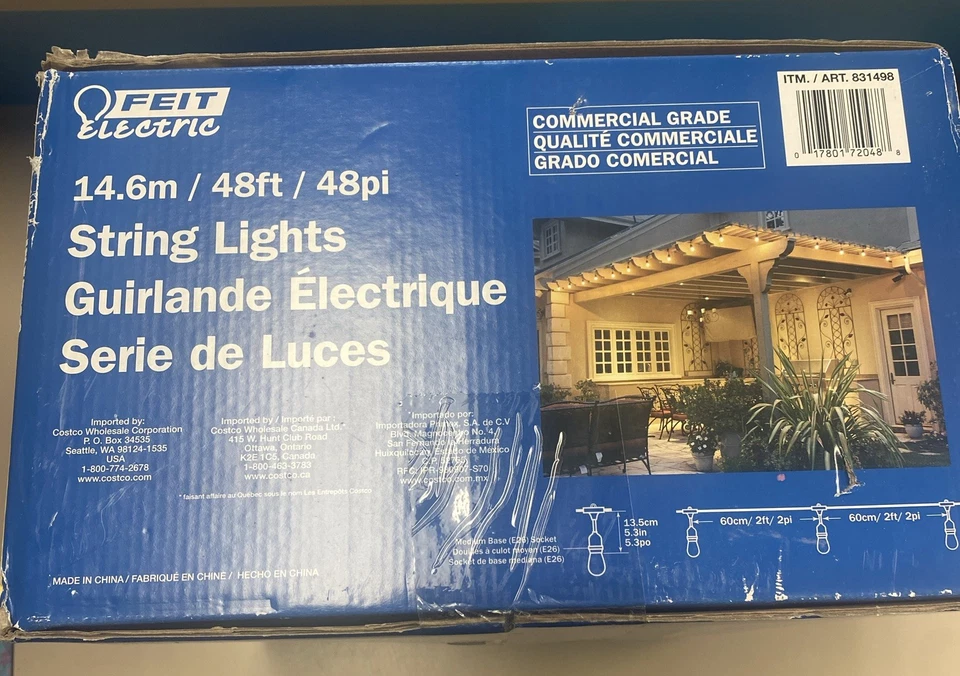 Feit Electric String Lights Commercial Grade 48ft Weatherproof 24 Lights In/Out - Image 2 of 2
