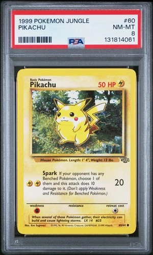 1999 POKEMON JUNGLE #60 PIKACHU PSA 8