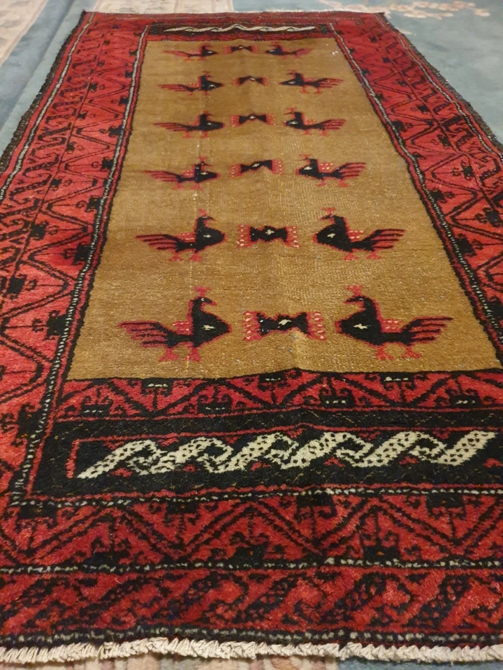 Antike Handgeknüpfter Perser Orientteppich BELUTSCH 75×139cm Traditioneller Rug  - Bild 1 von 4