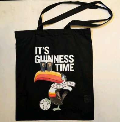 RAR Neu Guinness Beuteltasche Tasche Fußball Pelikan 100 % Baumwolle schwarz Irish Stout Bier