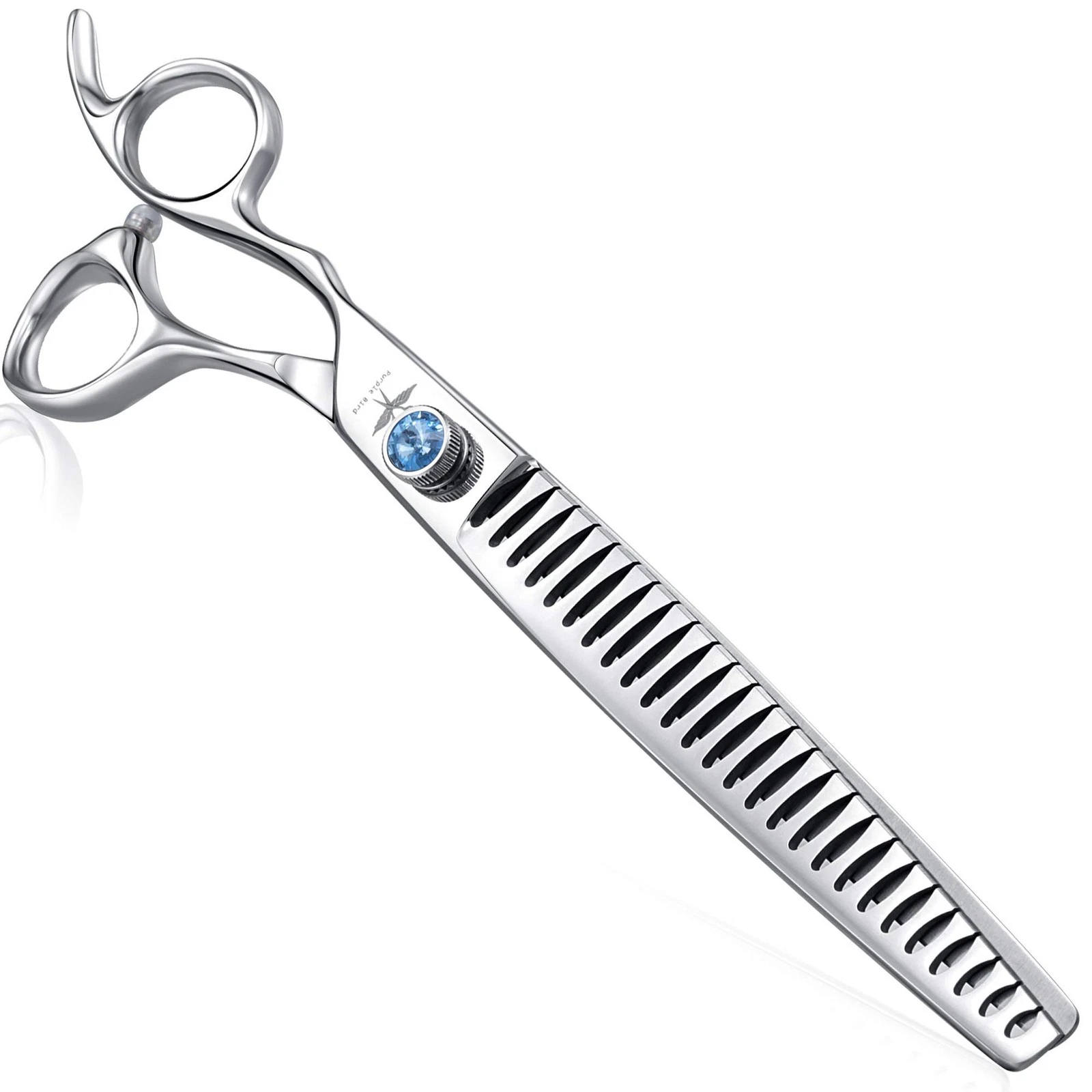 8 Inch Left Handed Straight Dog Grooming Scissors Professional Pet Chunker Sh...
