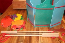 Holz Angelspiel Magnetangel Spiel für Kleinkinder - Holzspielzeug Retro