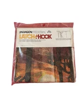 Vtg 1980’s  Paragon Latch Hook Kit Woodland Sunset RARE Sealed See photos
