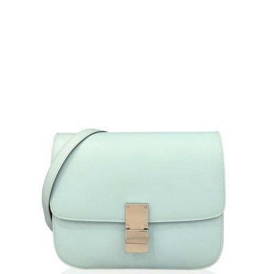 Celine Medium Classic Box Light Blue Smooth Calfskin (ym030126h5)