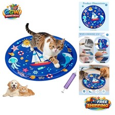 Large Water-Fillable Play Mat for Dogs Cats - All-Season Comfort, Dark Blue