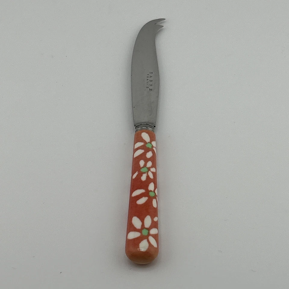Sabre Paris 花卉奶酪刀 – 法国 – 丙烯酸手柄 – 停产图案 — 第 2/4 张图片