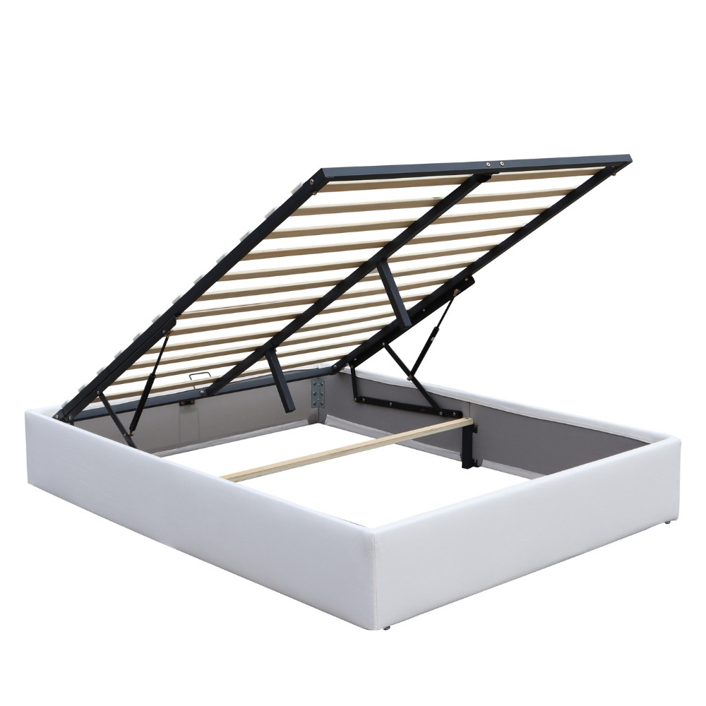 Lit coffre gris Loris pour éliminer le désordre sous le matelas - 4