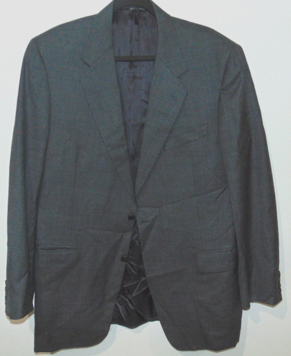 Canali Blazer Suite Coat Jacket Men Size 54L Two Button Gray Solid Classic View 2