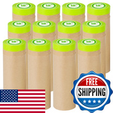 Tangibay Pre-Taped Masking Paper For Painting - 18 Inch X 50 Feet Tape And