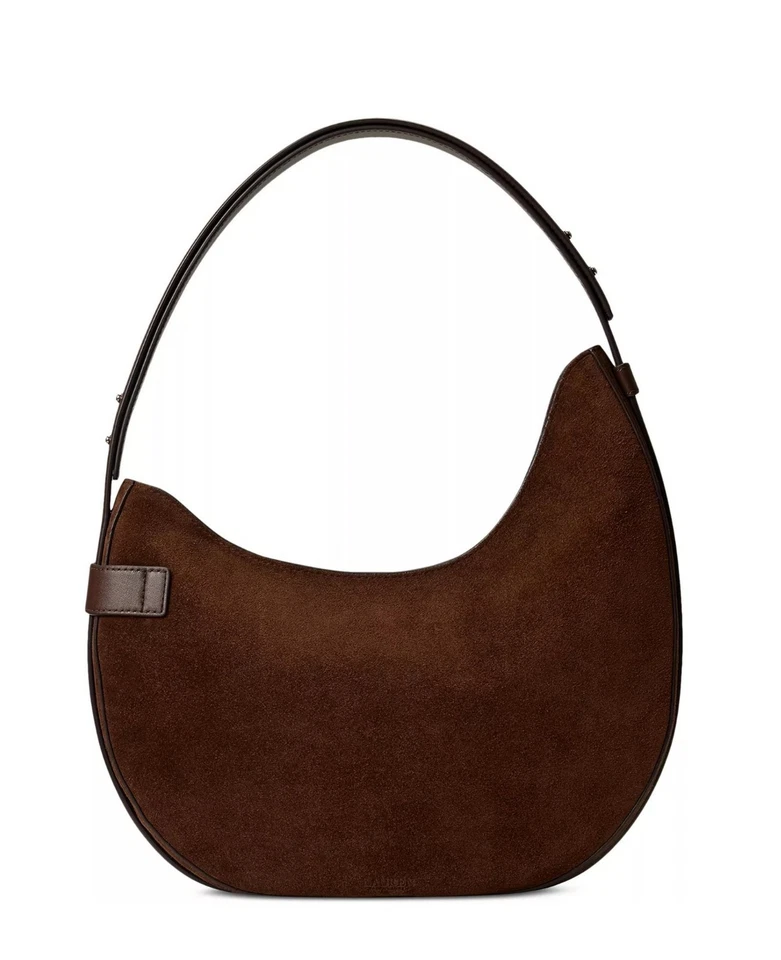 Bolso de Hombro Lauren Ralph Lauren Gamuza Grande Tasha Convertible Nogal Oscuro $375 Foto 3 de 4