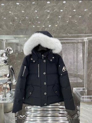 Black Outdoor Classic Moose Knuckles Warm Scissors Hooded Down Jacket Women
