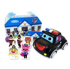 Pinkfong Baby Shark Super Rescue Police Car LED Playset 5 Songs for Kids