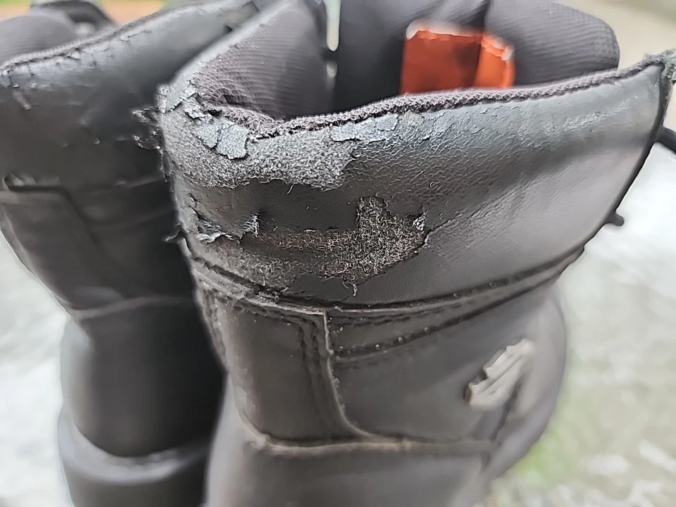 Harley Davidson Women's Combat Boots Black w/Metal Logo Size 7.5 #D87056 See Pic - Image 4 of 4