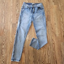 Kancan Skinny Jeans Womens Size 9/28 Blue Medium Wash Mid-rise Faded