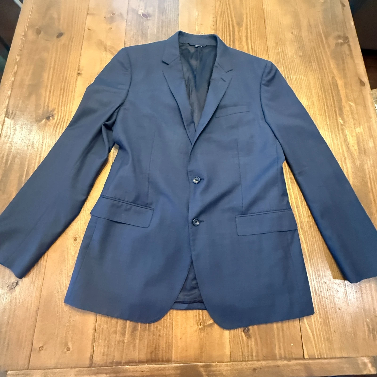 BONOBOS Marzotto Italian WOOL Mens Blazer 44L Blue Sport Coat Two Button Jacket