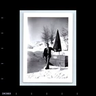 Vintage Photo MAN BY UMBRELLA COCA-COLA LOGO SNOW WINTER SCENE