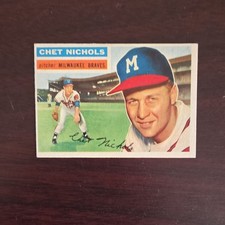 Topps 1956 Chet Nichols #278 Milwaukee Braves Autographed Baseball Card