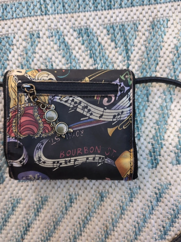 Vintage NICOLE MILLER absolute print graphic purse bag leather crossbody - Image 3 of 3