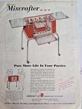 1947 Chromcraft Mixcrafter portable bar Vintage Furniture Life in parties Ad 