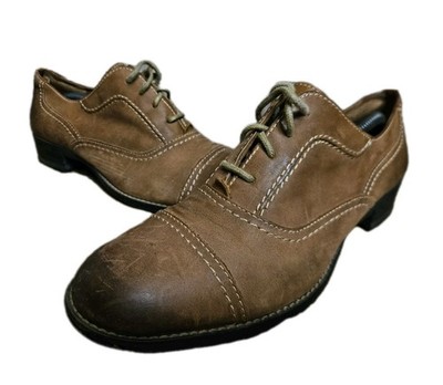 Marco Tozzi Oxford Schuhe Hamble Oak Damen Luxus Leder Naht UK 6,5 EU 40 