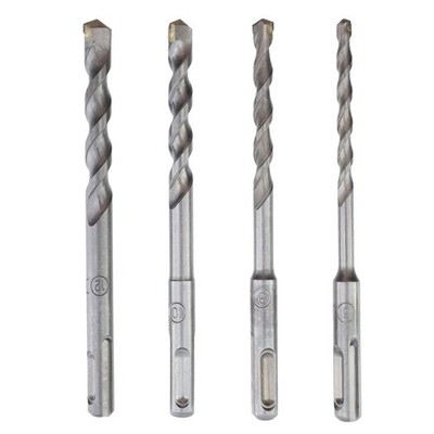 SDS Plus Hammer Drill Bit Set Concrete Masonry Stone 4pc 6 8 10 12mm