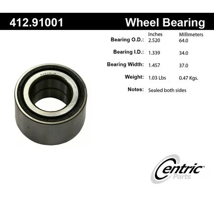 Cojinete de rueda de doble fila Centric 412.91001 Centric Premium Foto 2 de 4