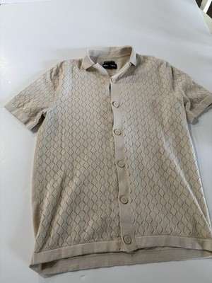 Men s Threadbare Button Up Shirt In A Light Cream, Size M, Smart, Resort Wear