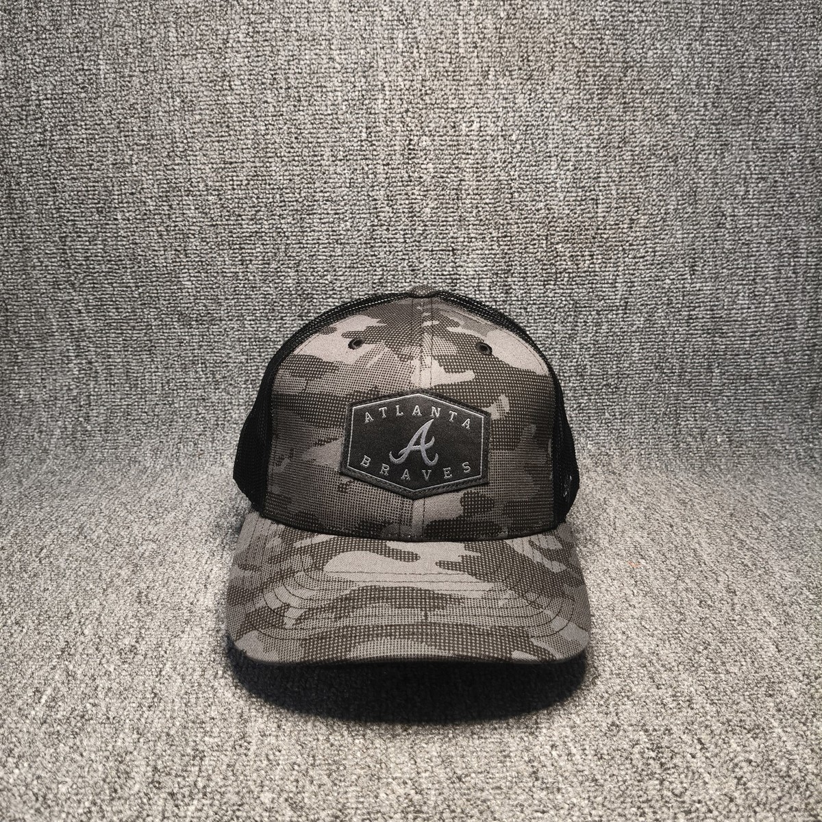 47 Brand Atlanta Braves Camo Trucker Hat Snapback Cap Grey