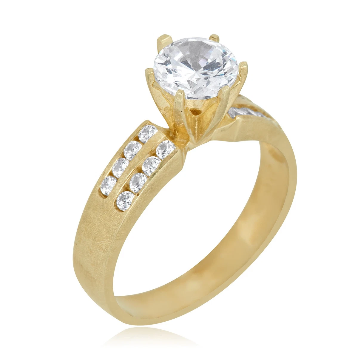 Cubic Zirconia Yellow Gold 10k Engagement & Wedding Jewelry for