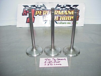 3 Titanium Intake Valves 11/32 Square Groove, 2.125