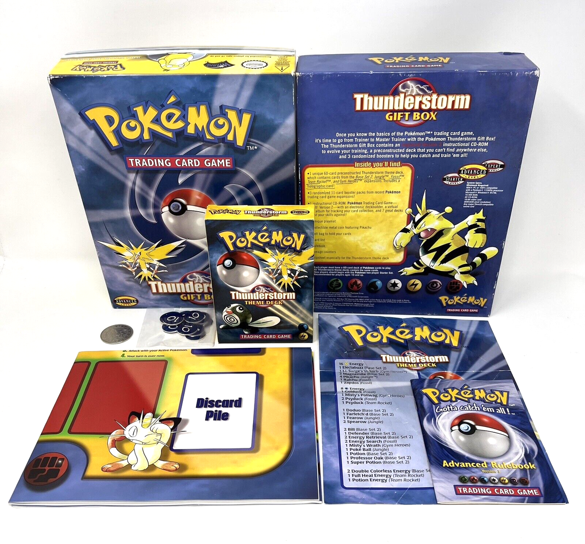 Pokemon Thunderstorm Gift Box NO CARDS - Playmat, Metal Pikachu