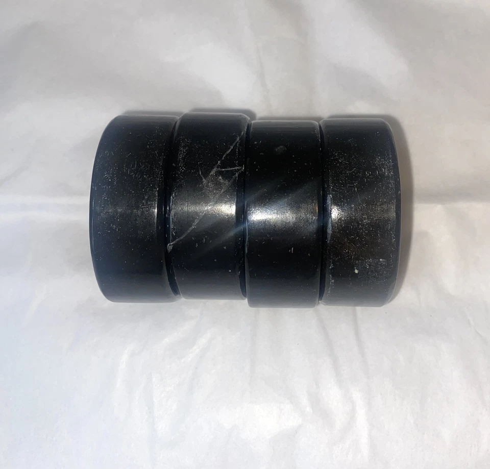 Genuine Black Heavy Solid Marble Napkin Ring Set Of 4 — 第 4/4 张图片