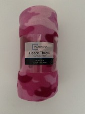 Mainstays Pink Camouflage Fleece Throw 50in x 60in