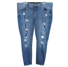 Torrid Bombshell Skinny Jeans Womens Sz 22R Distressed Medium Wash Stretch Denim